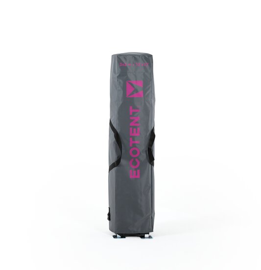 Borsa per il trasporto gazebo pieghevole Ecotent E3 in tessuto Oxford500D griugio scuro con stampa termica fuxia